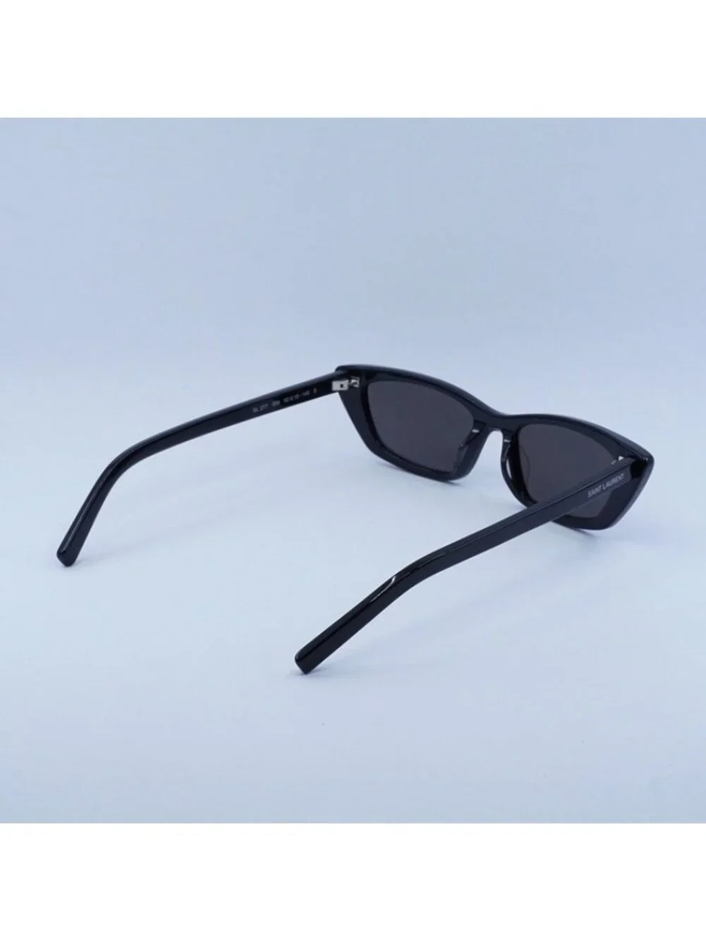 Saint Laurent SL277 009 Sunglasses Black Cat Eye Frame, Black Lenses